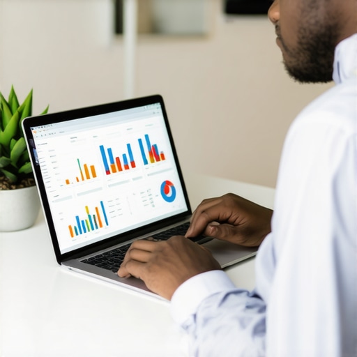 Analyzing Local SEO Data in Denver Business owner reviewing local SEO performance with charts and a laptop in Denver