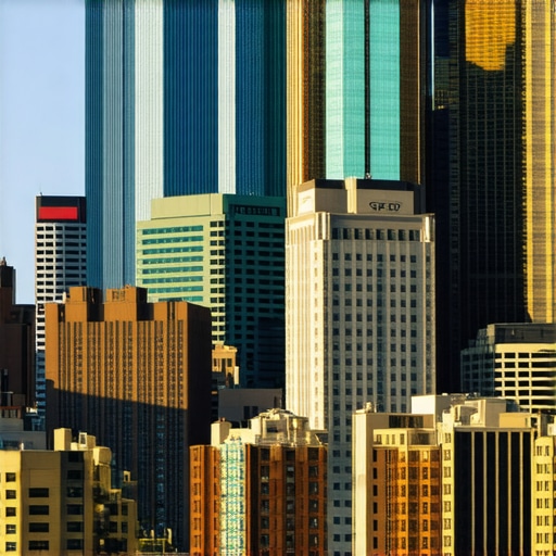 Denver cityscape with Google Maps optimization icons