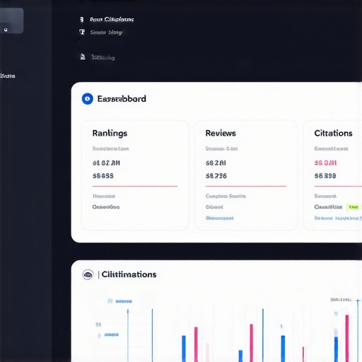 Screenshot of a local SEO dashboard managing Google Maps rankings, reviews, and citations.