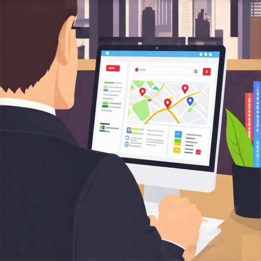 Business owner analyzing SEO data with Denver landmarks