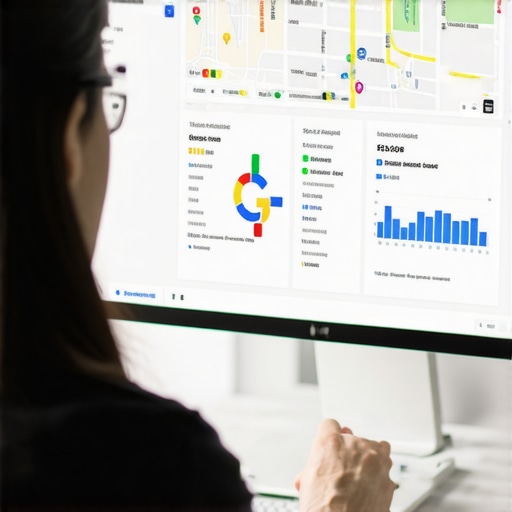 Marketing professional analyzing Google Maps ranking data to improve local search visibility.