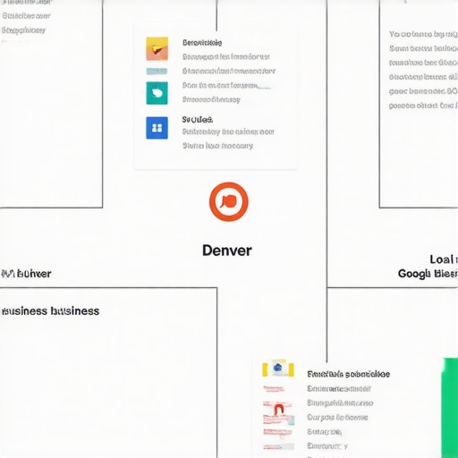 Diagram illustrating local SEO steps for Denver businesses, including Google My Business and citations.